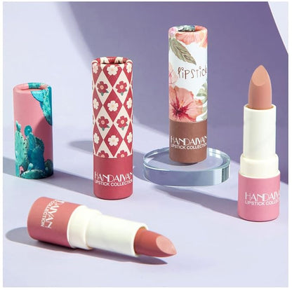 Matte Nude Lipstick,Nudes Paper Tube Lipsticks Smooth Velvety Lip Gloss, Long Lasting Lip Stick Non-Stick Cup Amber Lip Stick,Senior Matte Lip Makeup Gifts for Women and Girls (#08 Dark Red)