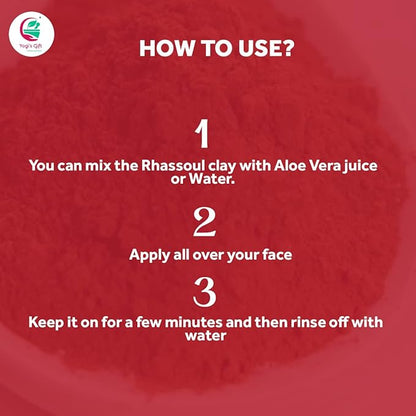 Rhassoul Clay for Hair & Face 1 LB | 100% Pure Rhassoul Clay Hair Mask Ingredient | May Stain Skin & Hair When Used Wet