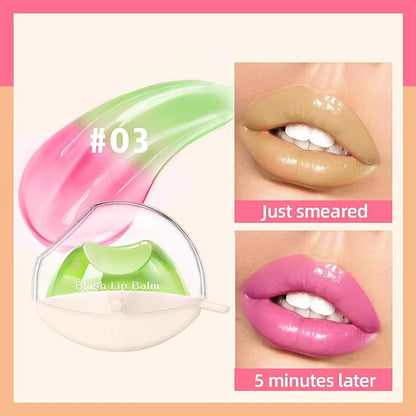 Color Changing Lazy Lipstick, Magic Blush Tinted Lip Balm, PH Temperature Changing Multi-Use Lips and Cheek Jelly Tint Makeup, Hydrating Long Lasting Labiales Magicos Lipstick for Women #3