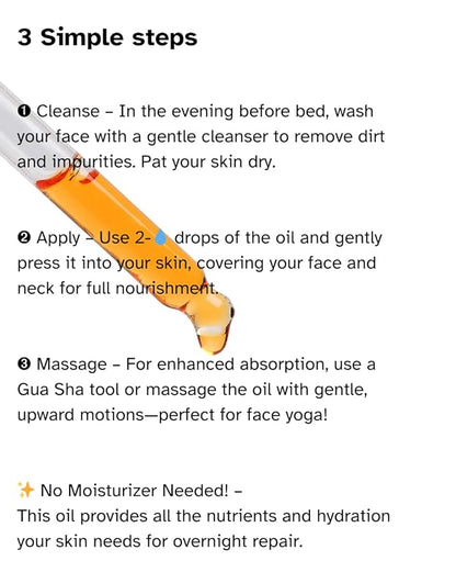 Intense Night Repair Face Elixir Hydrating Face Oil for Women | Anti-Aging Solution with Jojoba Oil, Rose Oil & Vitamin E | Cruelty Free & Plant-Based Facial Oil | Handcrafted in USA 1.69 fl oz