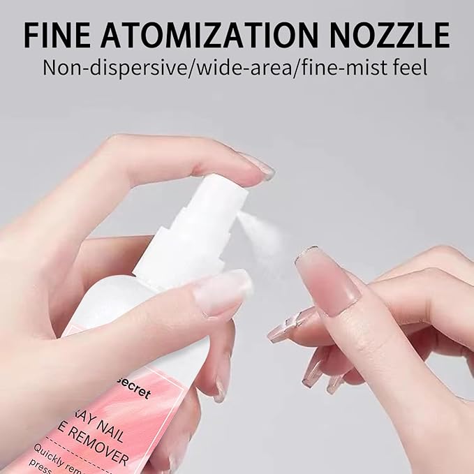 Nail Glue Remover 4oz for Press On Nails,Easily Remove Fake Nail Tips Gel x Nails Spray Remover Solid Nail Glue Remover Kit with Cuticle Pusher,10 PCS Orange Wood Sticks for Nails Nail Salon