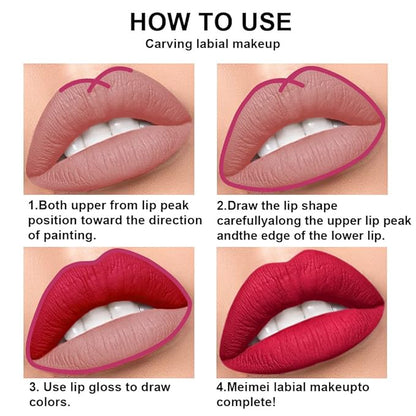 2 Colors Liquid Matte Lipstick and Lipliner Pack Set, Lip Tint Long Lasting 24 Hour Waterproof Velvet Nonstick Cup Lipgloss Lip Stain Pigmented Lip Makeup Gift Sets for Girls and Women Labiales