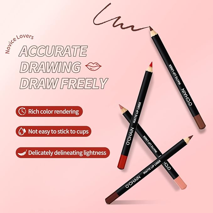 Matte Lipstick & Matte Liquid Lipstick & Lip Liner Makeup Set, All in One Lips Makeup Kits Long-Lasting Wear Non-Stick Cup Not Fade Waterproof Lip Make Up Gift Set (03)