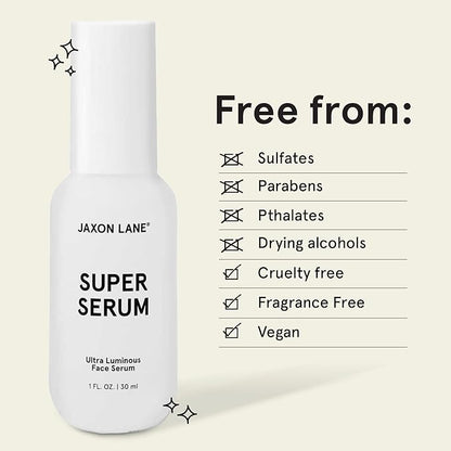 SUPER SERUM Anti Aging Serum for Face: 5% Niacinamide Serum, Bakuchiol Serum, Vitamin C Face Serum for Men Korean Skin Care Tranexamic Acid Textured skin treatment, Pore Minimizer JAXON LANE 2 Bottles