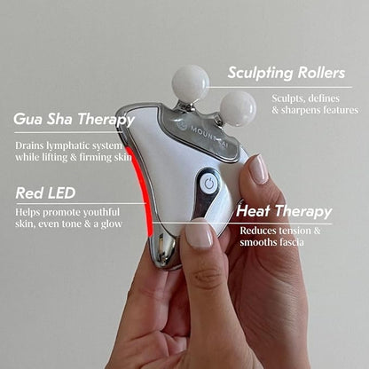 Mount Lai Vitality Qi LED Gua Sha Device, LED Light Therapy for Face, Gua Sha Facial Tools for Firming, Lifting, Sculpting, Anti-Aging, Tension-Melting, Face Lift Device Heat Therapy and Rejuvenation