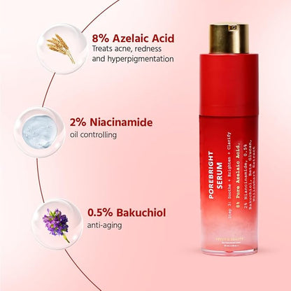 TRUTH & BEAUTY Advanced Skincare Combo: Porebright, C Radiance, & Smart Ageing Complex Serums for Radiant, Brightening, Even Tone Serum for All Skin Types (35, 30x2 ML)