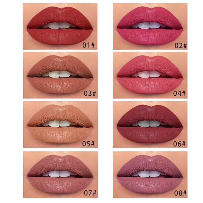 Mocha Brown Matte Lip Tint Stain Pen,Versatile Lip Set,Long