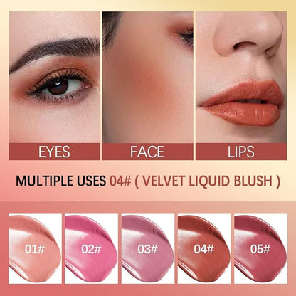 Soft Velvet Liquid Blush,Natural Cream Blush Stick for - LOVE)
