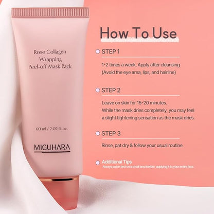 Rose Collagen Wrapping Peel-off Mask Pack | Korean Skincare Mask Pack (60ml/2.02 fl.oz.)
