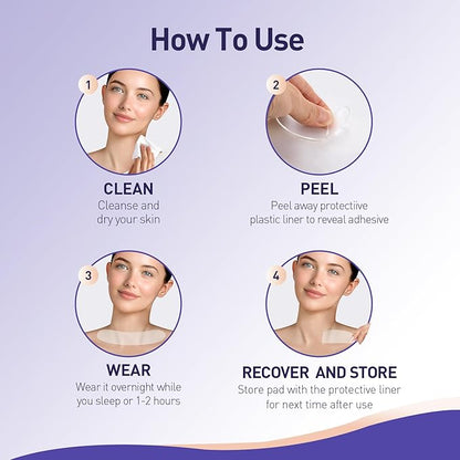 Neck Silicone Wrinkle Patches Reusable for Wrinkles Treatment, Anti Aging Wrinkle Pads Overnight, 2 Patches