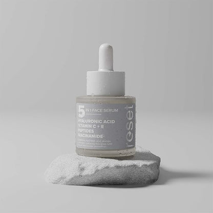 Klara Cosmetics Reset 5 in 1 Face Serum - Vitamin C Face Serum with Bakuchiol, Peptides and Niacinamide - Hyaluronic Acid Serum for Face - 1 oz