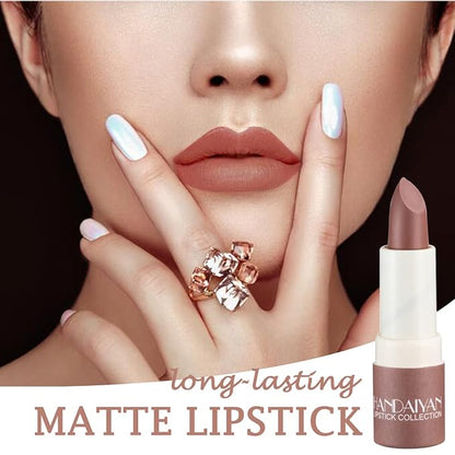 Matte Nude Lipstick,Nudes Paper Tube Lipsticks Smooth Velvety Lip Gloss, Long Lasting Lip Stick Non-Stick Cup Amber Lip Stick,Senior Matte Lip Makeup Gifts for Women and Girls (#05 Amber)