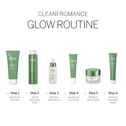 BABOR CLEANFORMANCE Moisture Glow Cream, Lightweight Daily Moisturizer with Light-Reflecting Pigments, Instant Glow and Hydration, Prebiotics & Probiotics Facial Cream, Radiant Even Complexion, 1.7 oz