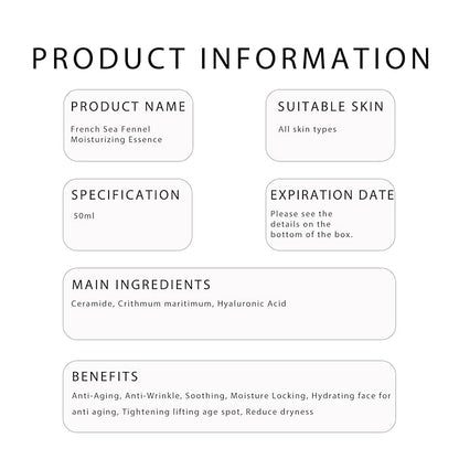 French Sea Fennel Ceramide Serum, Hydrates and Restores Skin Barrier, Formulated with Ceramides & Marine Sugar Lipids, Anti-Aging, Designed for Sensitive Skin, Fragrance Free - 1.69 Fl.oz