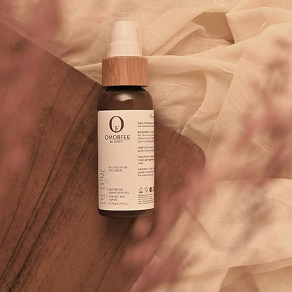 Omorfee 100% Organic Regenerative Caffeine Eye Cream, Eye Serum for Dark Circles, Puffiness, Bags Under Eye, Eye Brightening Cream, Repair Fine Lines, Wrinkles & Aging, for All Skin Types 1.76 Oz.