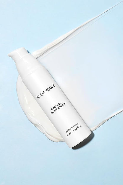 AS OF TODAY R Peptide Night Cream - Intensive Overnight Cream for Soothing, Comforting, Deep Hydration, Anti-Aging, Wrinkle Reduction with 1% Pure Peptide & 2% Niacinamide, Clean Beauty 1.35 fl oz.