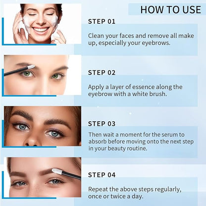Eyebrow Serum,W3W Eyebrow Growth Serum Advanced Formula for Boost Longer, Fuller, and Thicker Brows Lashes,3 ML (White)