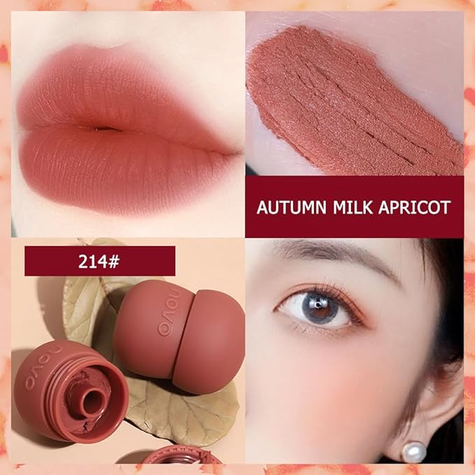 Rayberro 4 Pack Matte Ink Lip Glaze Lipstick Set, Lip Gloss Set, Cute Pinecone Shape Lipstick Makeup Set, Long Lasting Wear Non-Stick Cup Not Fade Waterproof Sweatproof Lipsticks Lip Balm Lip Care