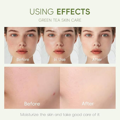 Green Tea Skin Care Kit Teenage Girls Gifts, 19-In-1 Facial Skin Care Routine Set Kit for Women/Girls, Hydrating Teen Skincare Set Control Oil, Christmas Gifts for Women Stocking Stuffers