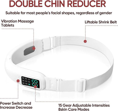 Intelligent Electric Double Chin and V-Shaped Face Machine with 8 Modes & 15 Adjustable Intensities - Women's V-Face Device