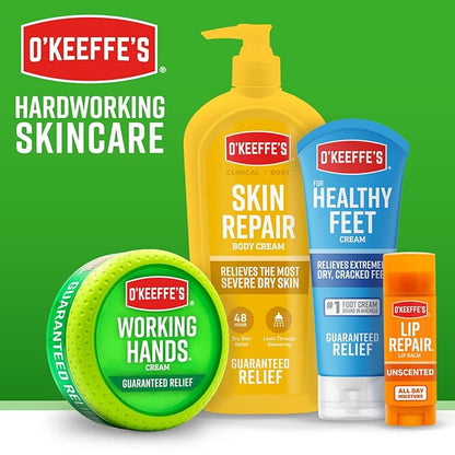 O'Keeffe's for Healthy Feet Foot Cream - 6.4 oz Jar (2 Pack) - Guaranteed Relief for Extremely Cracked, Dry Feet, Repairing Skincare, Instantly Boosts and Retains Moisture Levels