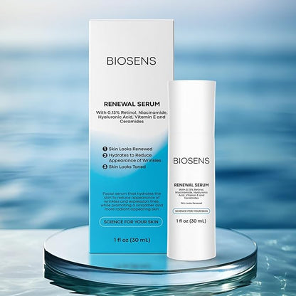 Retinol Serum for Face, 0.15% Retinol, Hyaluronic Acid & Niacinamide, Pore Minimizer, Antiaging & Skin Rejuvenation. Non-Comedogenic & Wrinkles reduction, Airless Pump, 1 fl oz