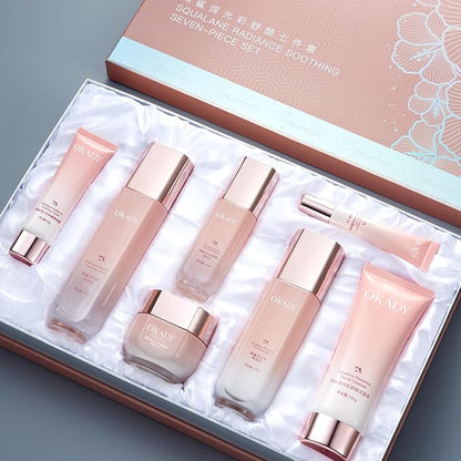O'KADY 7-Piece Skincare Gift Set with Squalane & Plant Extracts | Hydrating Sensitive Skin Care | Non-Greasy Moisturizing Routine | Day & Night Facial Set for Women