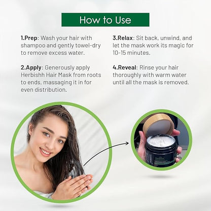 Herbishh H2 Combo (Condition + Hair Growth) Pro Keratin Hair Mask 150 gm and Essential Flower Hair Oil 60ml for Men & Women | Combo for Dry & Weak Hair