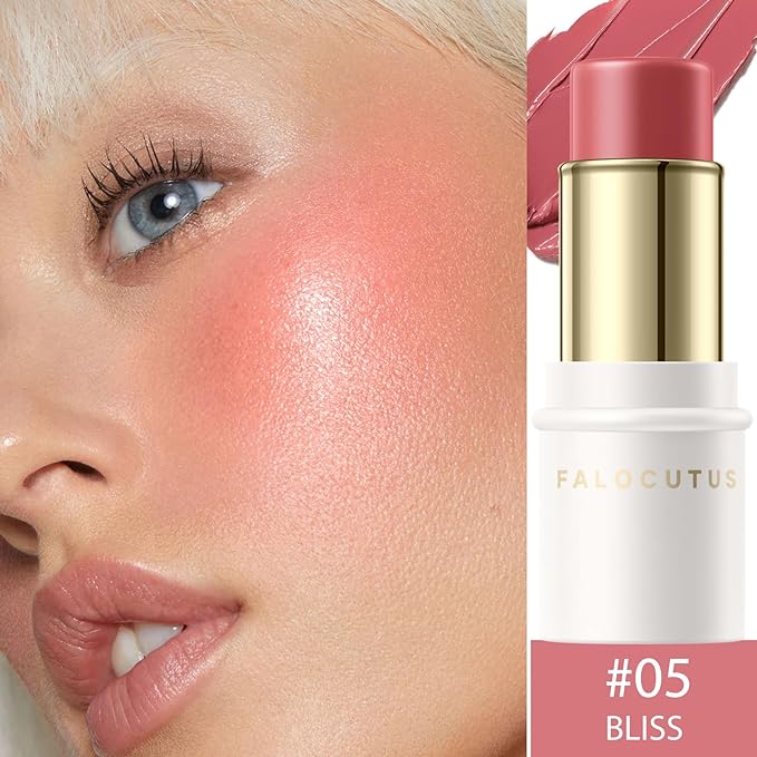 2Pcs Cream Blush Makeup Stick,Monochromatic Multi-Stick Face Blush