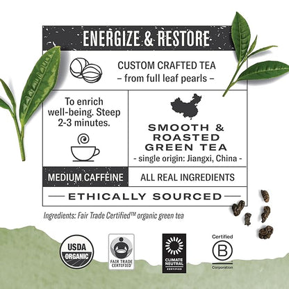 Numi Organic Tea Gunpowder Green, 18 Tea Bags (Pack of 3), Full-Bodied Gently Rolled Chinese Green Tea (Packaging May Vary)