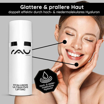 Hyaluron Serum high dose 50ml - Hyaluronic Acid Serum Face - Vegan - Facial Care Men and Women - Anti Aging Hyaluronic Acid Face Serum, Eye Serum - RAU Cosmetics