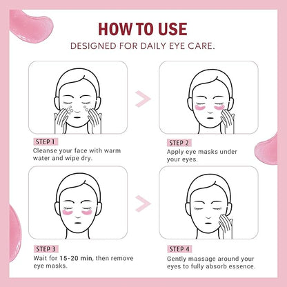 Under Eye Patches for Dark Circles,Puffy Eyes,20 Pairs Face Masks SkinCare With Niacinamide and Rose for Rehydrated