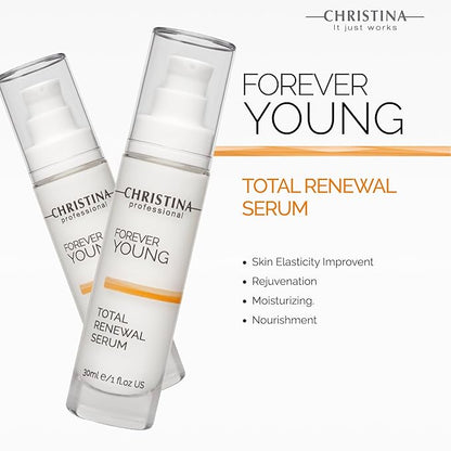 Christina Forever Young Renewal Serum for Face | Rejuvenation, Fresh and Velvety Feel | Face Serum for Lasting Skin Health | Easy Application for Daily Use for All Skin Types 30ml / 1 fl.oz