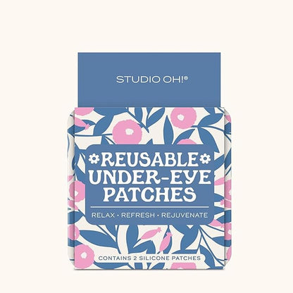 Studio Oh! Reusable Under-Eye Patches, Puffy Eyes Treatment and Under Eye Masks Skincare, 100% Silicone Eye Patches, Pairs with Favorite Serums or Creams, Blushing Dahlias