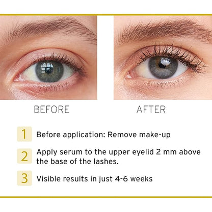Nuvega Lash - Vegan Eyelash Serum & Eyebrow Serum for Long Eyelashes in just 4-6 Weeks I Lash Serum I Eyelash Growth Serum I Made in Germany I 1ml