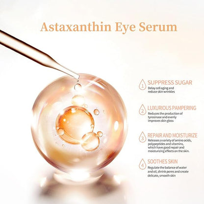 BLUE LOVE 2PC Astaxanthin Eye Serum - Reduces Dark Circles & Puffiness, Anti-Aging Formula Targets Wrinkles, Hydrating for Puffy Bags, Fast Absorbing & Moisturizing