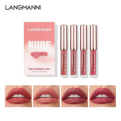 LANGMANNI Matte Liquid Lipstick Makeup Set Velvety Liquid LANGMANNI