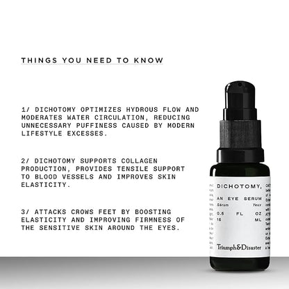 Triumph & Disaster | Dichotomy Eye Serum | Anti-Aging, Targeting Dark Circles, Crows Feet & Puffiness for Men - 0.5 fl oz