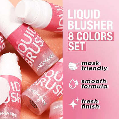 Liquid Blush Makeup Cream Blush For Cheeks Natural Velvet Texture(08#)