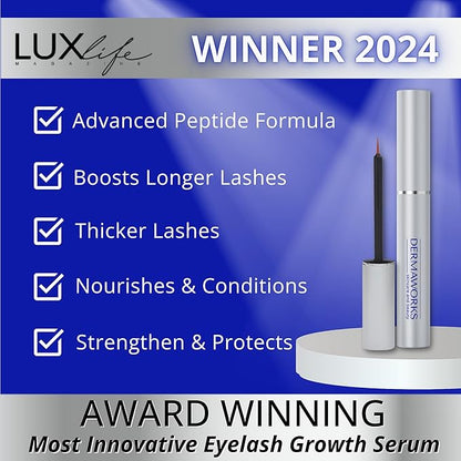 SPECTACULASH RAPID LASH SERUM for Eyelash Growth Serum to Grow Long Natural Lashes – Grow Long Eye Lashes – Lash Conditioner – Eyelash Volume - Suero Para Pestañas Crecimiento by DERMAWORKS