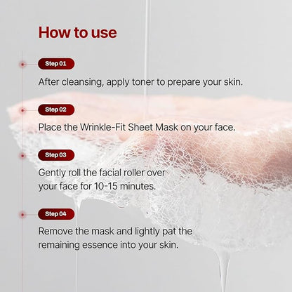 MEDITHERAPY Wrinkle fit Korean Mesh Sheet Masks (7EA), Collagen Mesh Sheet Mask for Glowing Skin, Daily Facial Mask, Hyaluronic acid Facial Mask, Korean Skincare