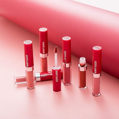 6 Pcs Matte Liquid Lipstick Makeup Set, Non-Stick Cup Long-Lasting Wear Not Fade Waterproof Nude Red Velvet Lip Gloss Beauty Cosmetics Set