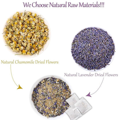 135 Premium Chamomile & Lavender Tea Bags,Relief & Caffeine Free & 100% Natural.