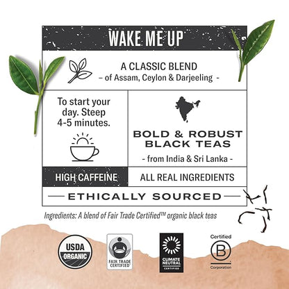 Numi Organic Black Tea Variety, 18 Tea Bags (Pack of 3), Breakfast Blend, Aged Earl Grey & Golden Chai (Packaging May Vary)