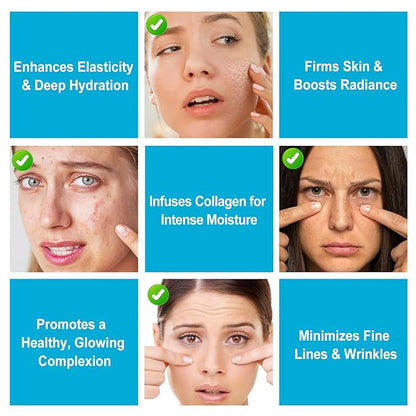 Collagen Real Deep Mask, Collagen Face Mask, Collagen Mask for Women with Hyaluronic Acid, Hydrating Face Masks Skincare, Firming Anti Wrinkle Aging Lifting Mask, Enhance Skin Vitality Deep Repair