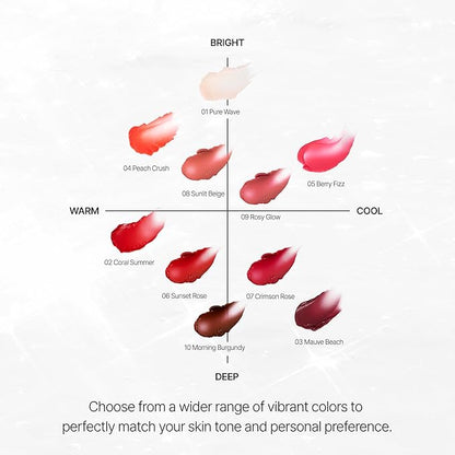 SUN-KISSED Plump Tinted Lip Balm, Lip Plumper, 70% Skincare Ingredients Providing Deep Hydration to Cracked & Chapped Lips, Lightweight Buildable High Gloss Finish, 04 Peach Crush