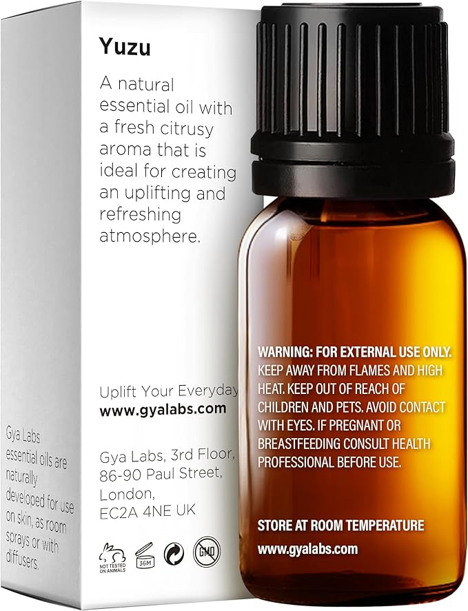 Gya Labs Yuzu Essential Oil for Diffuser - 0.34 Fl Oz - 100% Pure Natural Yuzu Oil for Skin, Hair, Aromatherapy, Candles Making & Bath Bombs Perfumes