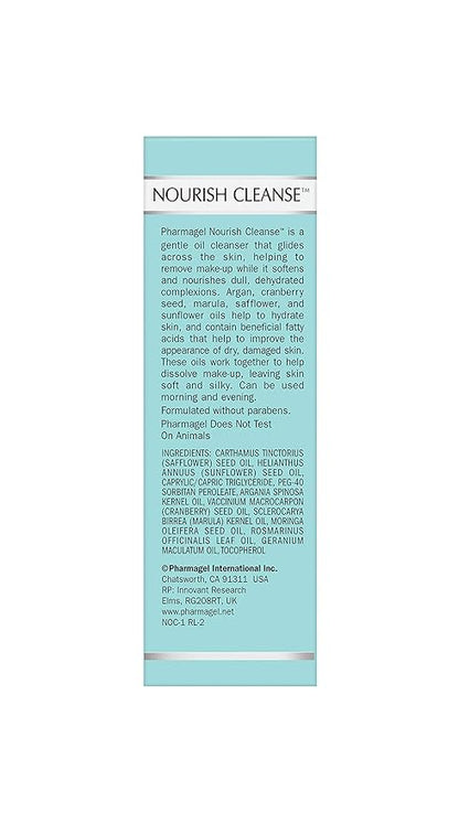 Pharmagel Nourish Cleanse Hydrating Facial Cleanser | Face Cleanser & Makeup Remover | Natural Face Wash for All Skin Types – 3.7 oz