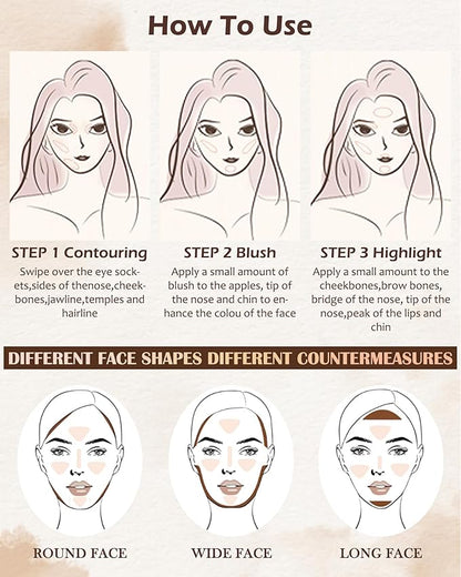 Matte Blush Powder Palette-2Colors Cruelty-Free Buildable Facial Cheek for Women-04