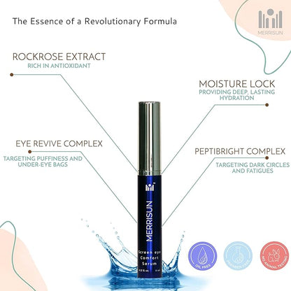 Screen Eye Comfort Serum – Hydrating & Revitalizing Serum for Screen-Weary Eyes, Puffiness & Dark Circles – Enriched with Antioxidants for a Refreshed, Smoother Look